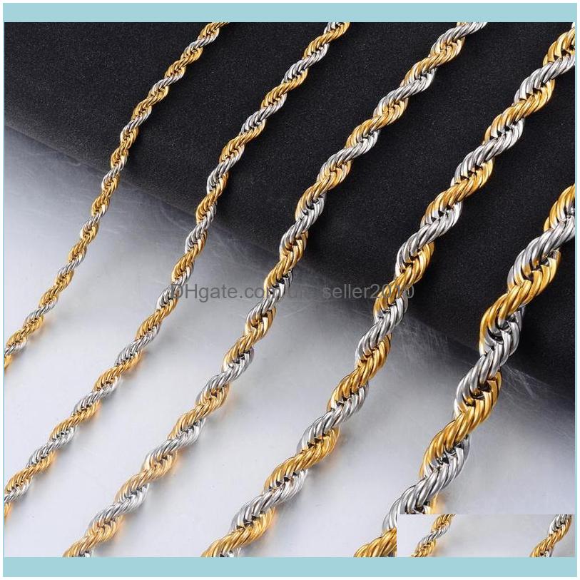 

Necklaces & Pendants Jewelrylargura Inoxidvel Corda Corrente Colar De Ouro Instruo Swag Tranado Chains Drop Delivery 2021 Bp3Uc