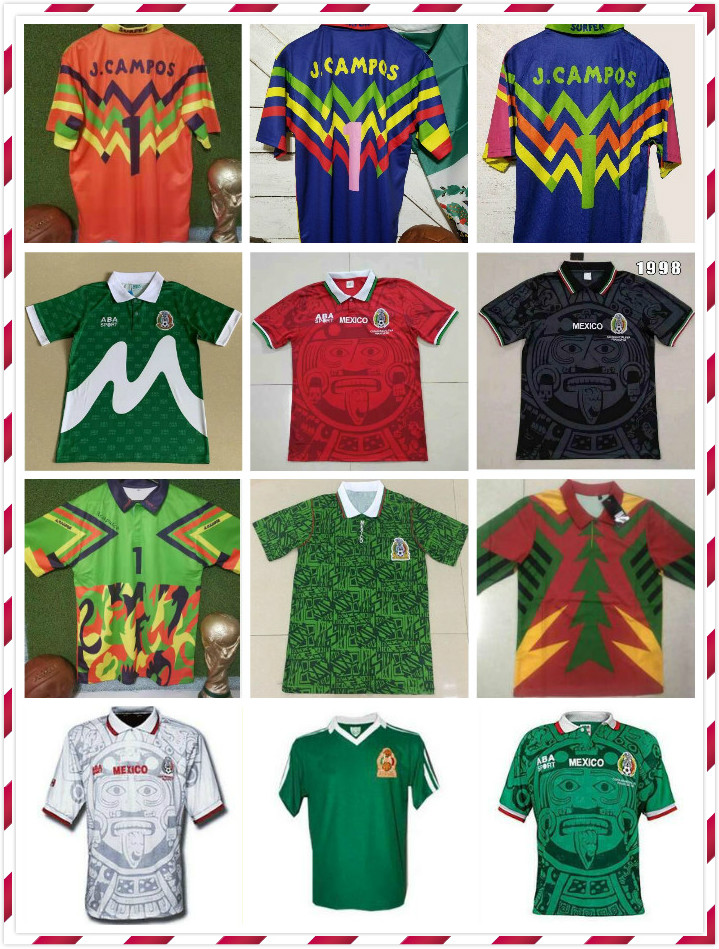 

1998 Mexico Verde Pink Multi-Color Jorge Campos #1 Goalkeeper Zidane Henry Vintage Camisetas Jersey, Purple