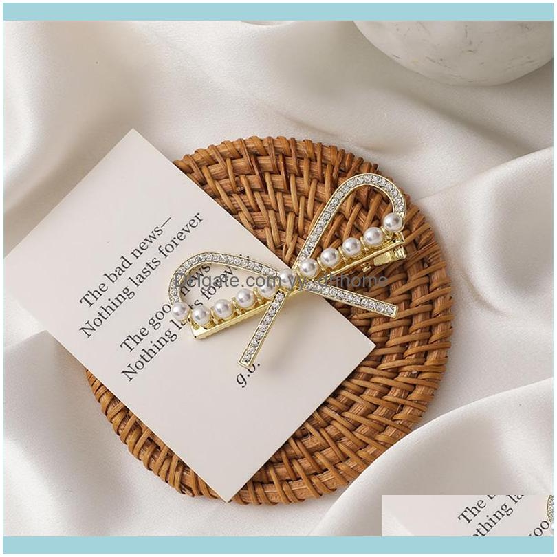 

& Jewelryinssniy Shiny Rhinestone Hair Clips Bow-Knot Hairgrips Barrettes Metal Hairpin Finger Rings For Women Party Jewelry Gifts Drop Deli