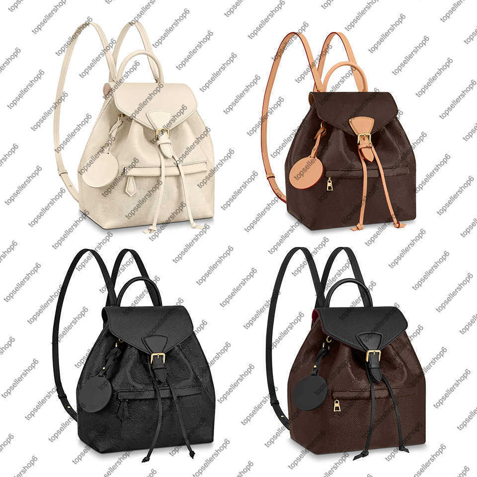 

M45205 M45515 MONTSOURIS PM elegant women genuine cowhide leather emobss canvas buckle backpack satchel purse shoulder bag, 1 m45205 black letter flower embossed