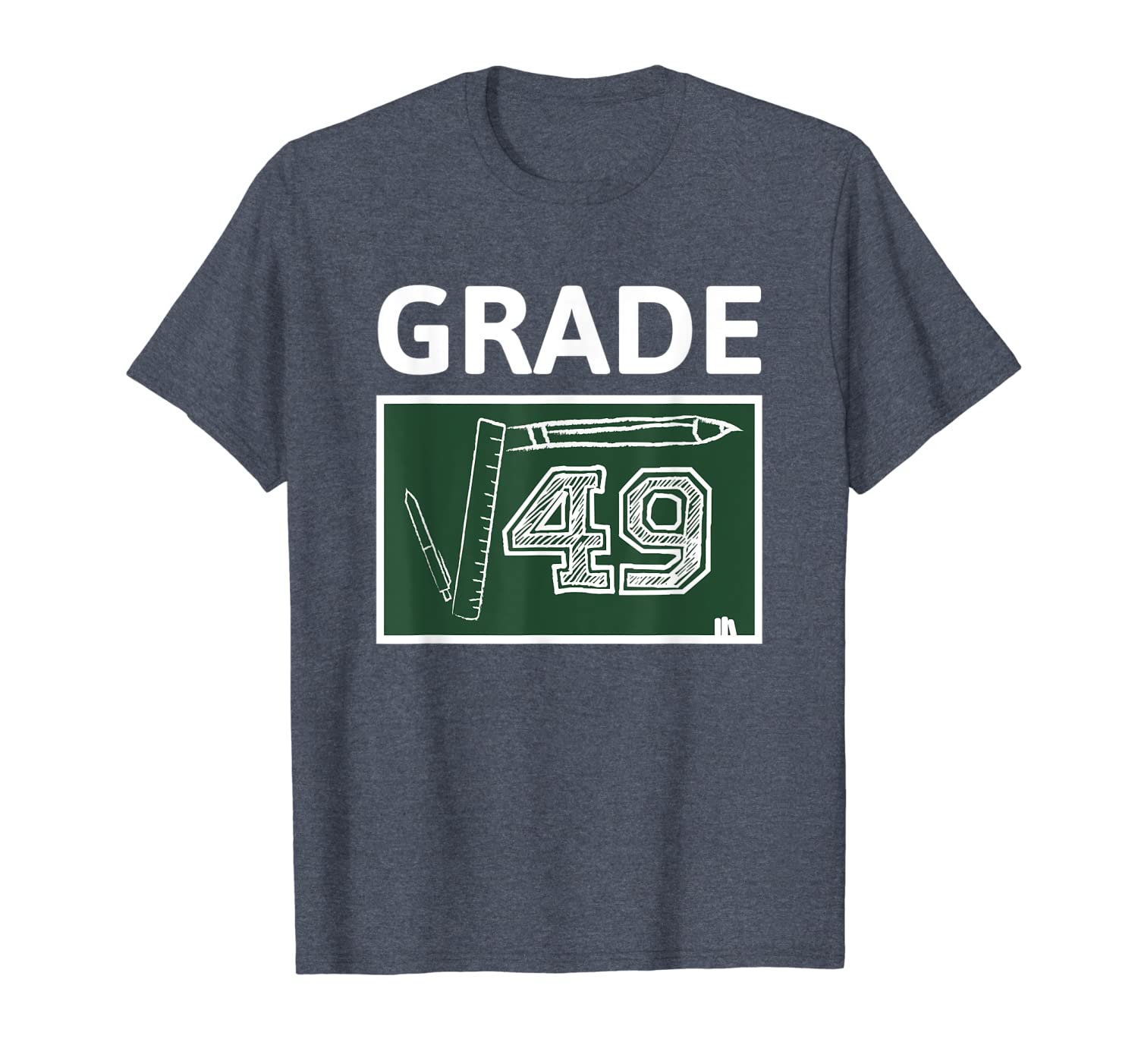 

7th grade math square root of 49 back to school shirt gift, White;black