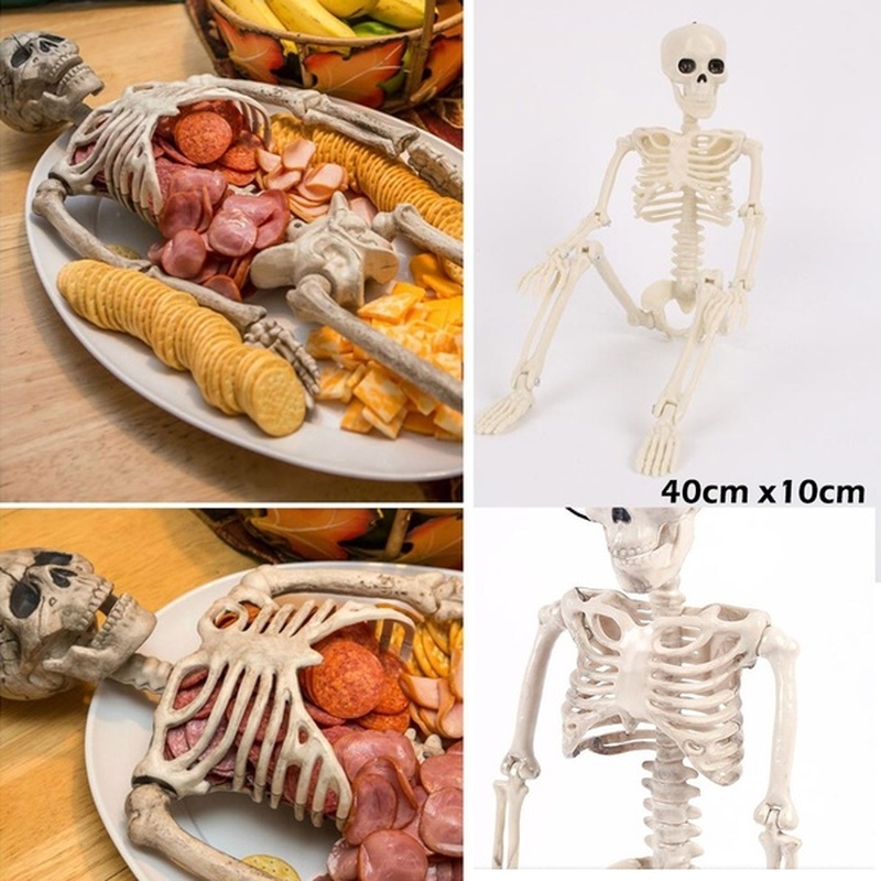 

40CM Simulation Skeleton Human Halloween Decoration Prop Plastic Bones Horror for House Party