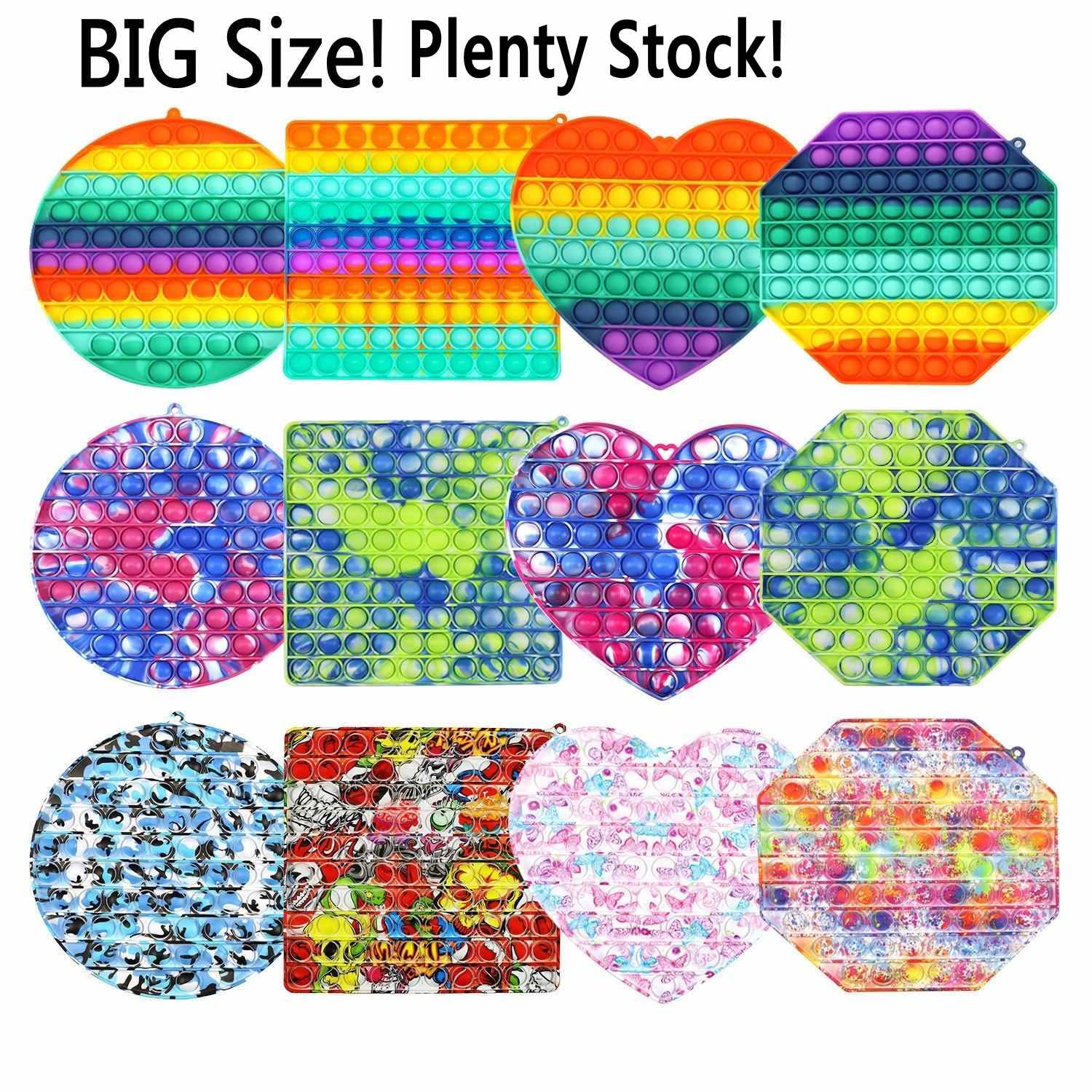 Multi 20cm Big Size Bubble Sensory Fidgets Toy Changes Colors in the Sun UV Box Squishy Figets Stress Reliever Toys Adult Child Funny Anti Stress-image-667290344