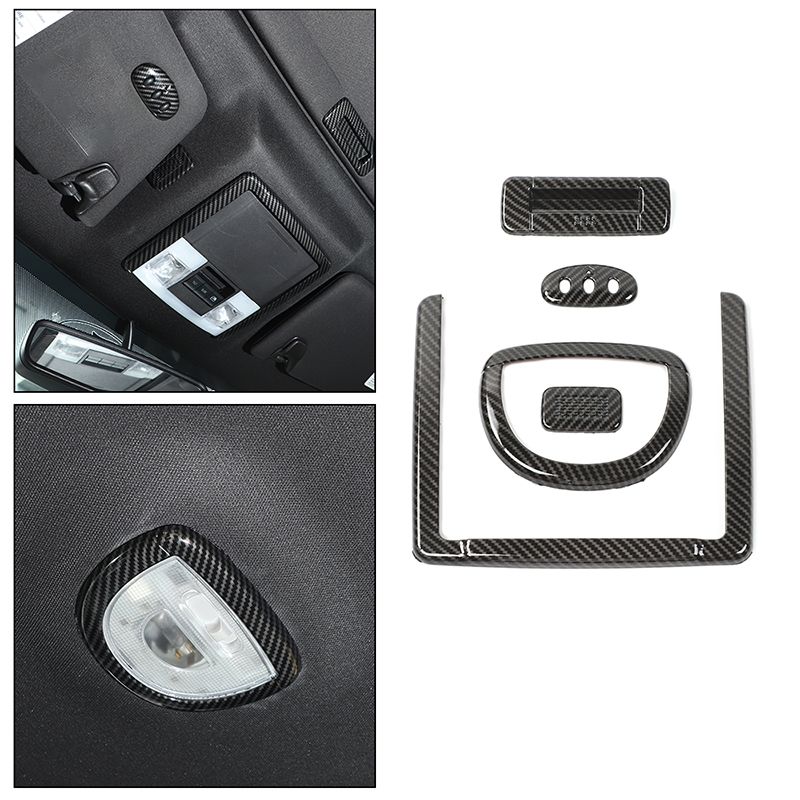 

ABS Roof Read Light Trim Frame Skylight Handle Dcoration Cover For Ford F150 2009-2014 Carbon Fiber 5PCS
