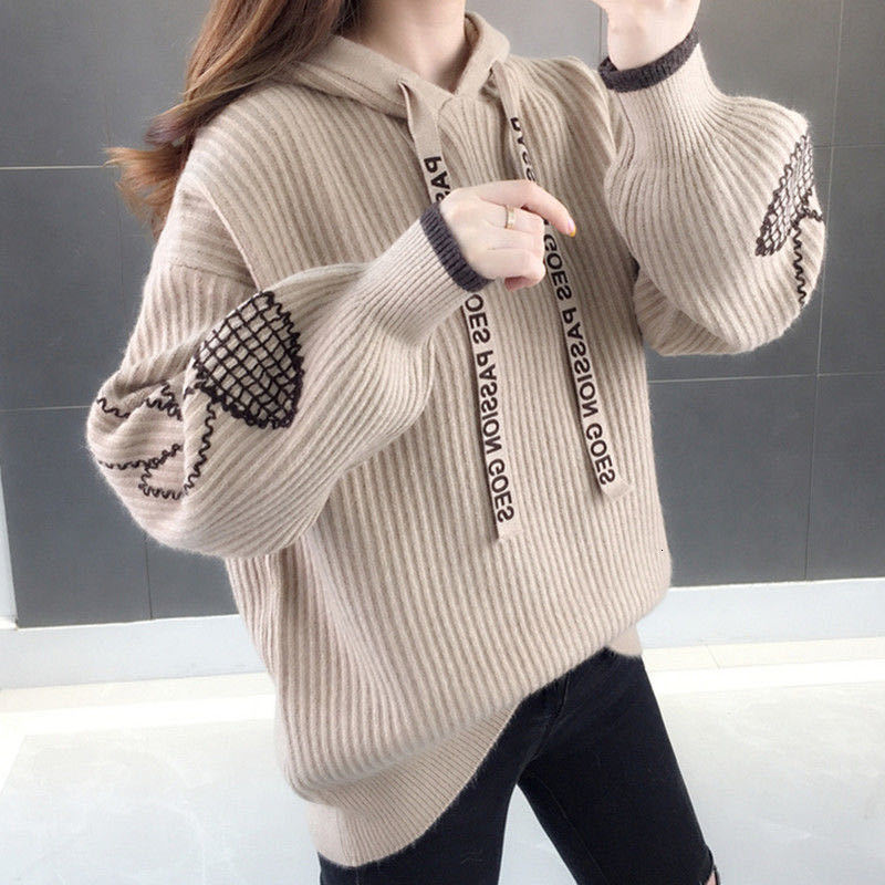 

women's jackets jacquard hooded sweater, sleeveless sweater with flashlight korean version for autumn and winter xhcu, Black;brown