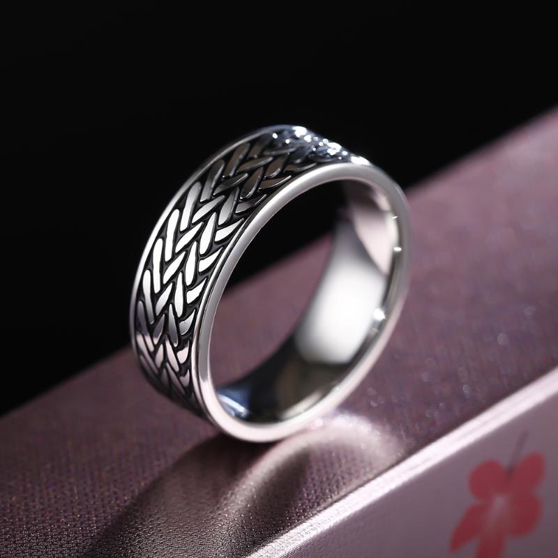 

Wedding Rings 8MM Vintage 316L Stainless Steel Ring For Men And Women Never Fade Power Lucky Mantra