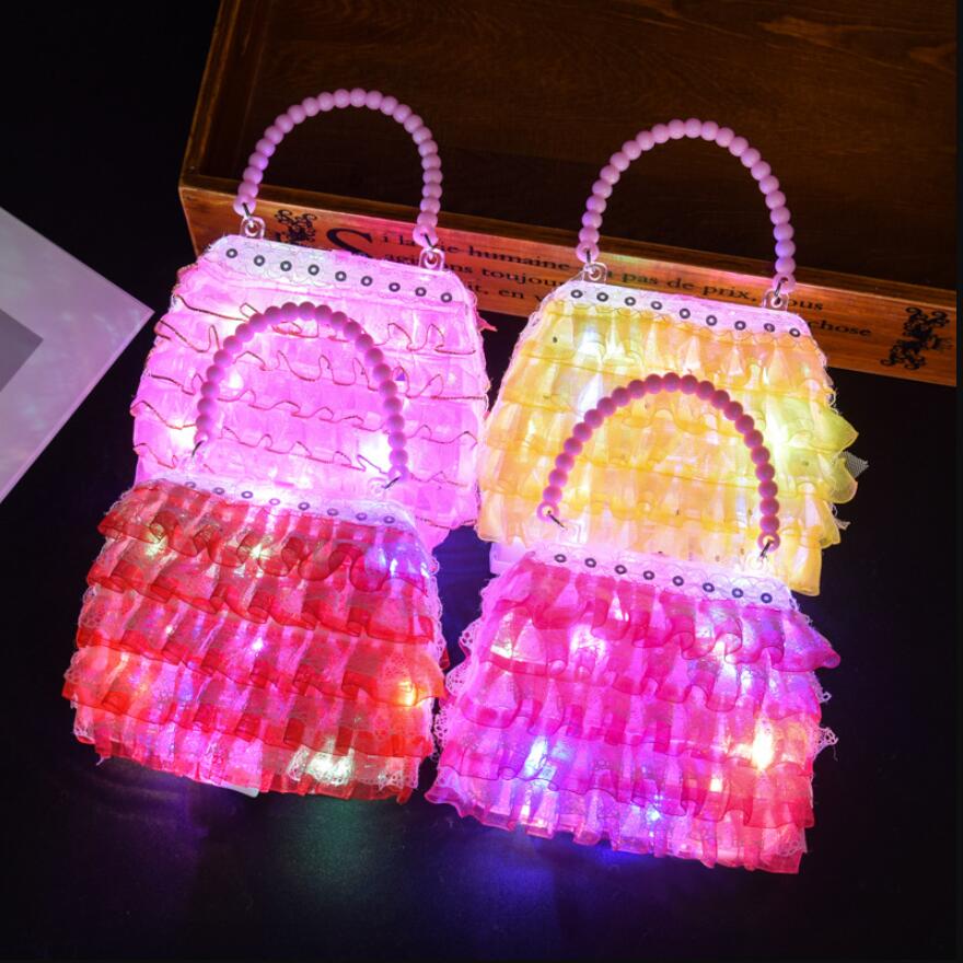 

LED Blinking Light Luminous Christmas Bag Toy Girls Children DIY Cute Flash Bag Kids Birthday Gifts Glow Party Supplies