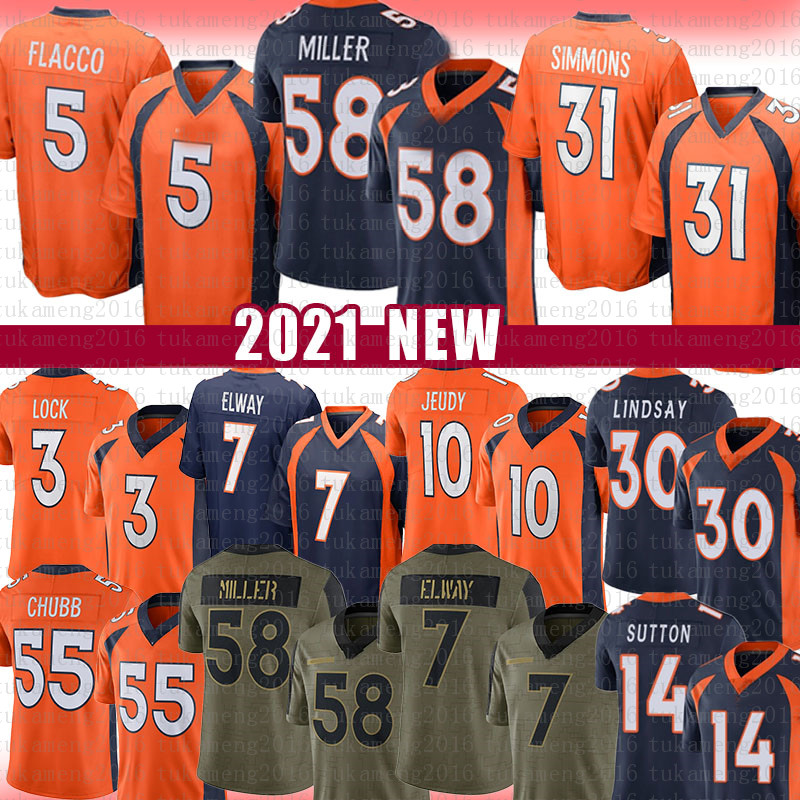 

Jerry Jeudy Justin Simmons Teddy Bridgewater Football Jersey Drew Lock Bradley Courtland Chubb John Elway Sutton Terrell Davis Patrick Surtain II Javonte Williams, Mens jersey (yema)