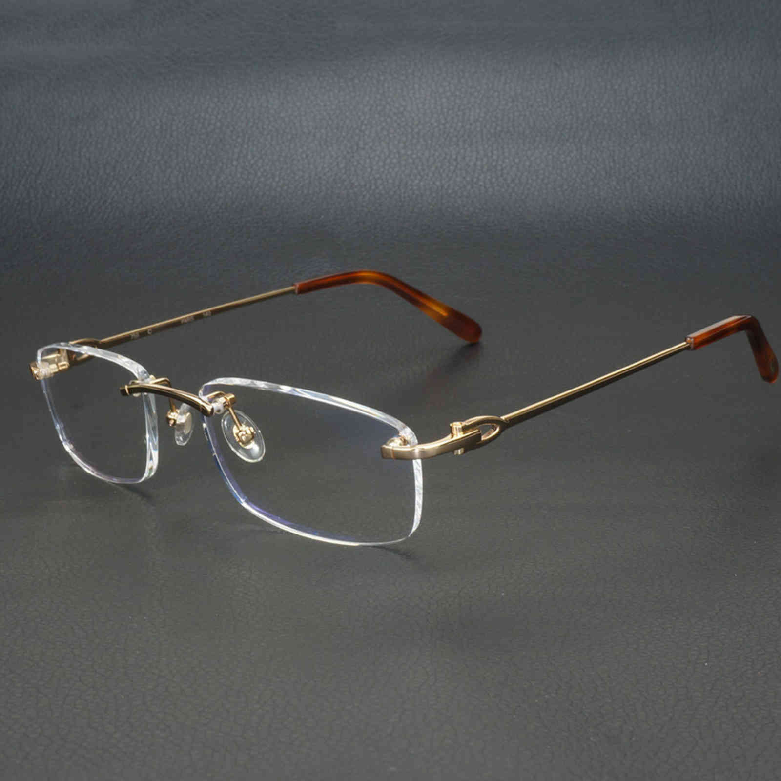 

Factory Direct Price Metal Square Clear Frames Men Women Rimless Optical Frame Spectacles Eyeglasses for Computer 9011 QL1R