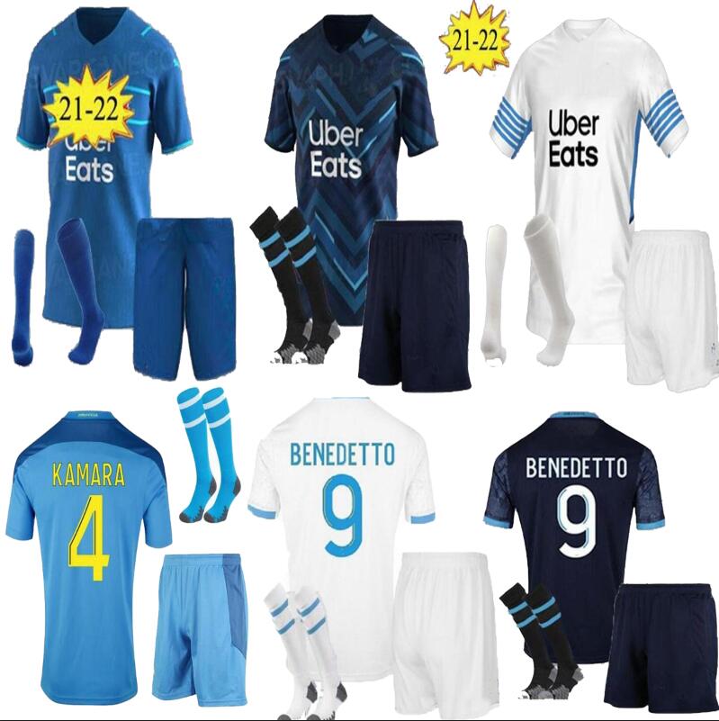 

adult kit Olympique de Marseille Soccer jersey home away 2021 2022 OM Maillot Foot PAYET THAUVIN BENEDETTO 21 22 MILIK Football shirt, White