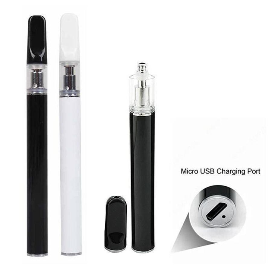 

Ceramic Disposable E cigarette Vape Pen kits 0.5ml 1ml 350mah Rechargeable Vaporizer Pens E Cig with Bottom USB Charging Port340m, Black