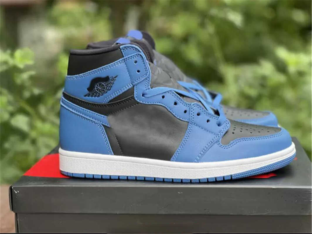 

2021 Authentic 1 High OG Dark Marina Blue Men Outdoor Shoes Women Black-White Hyper Royal Black 555088-404 Sports Sneakers With Origingl Box, Hand crafted