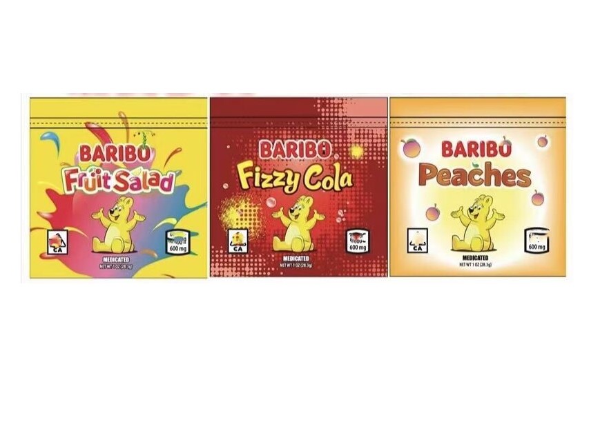 

Empty Packaging bag 600mg baribo mylar Bags gummy candy sour Bites resealable edibles Trips Ahoy Cookies Zipper Retail Package 2021