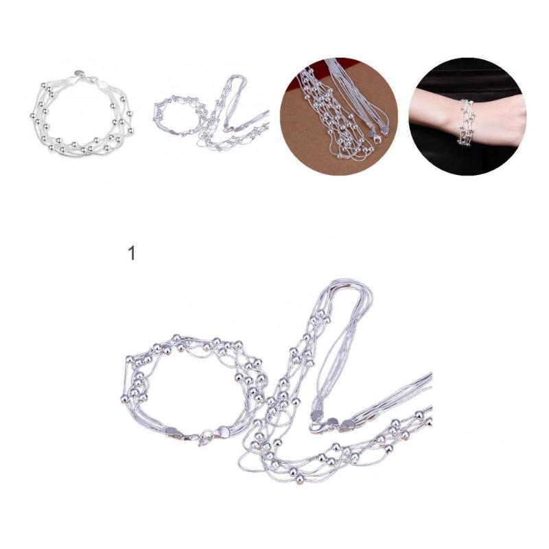 

Earrings & Necklace Colorfast Fashion Chic Bracelet Set Copper Elegant For Party, Silver