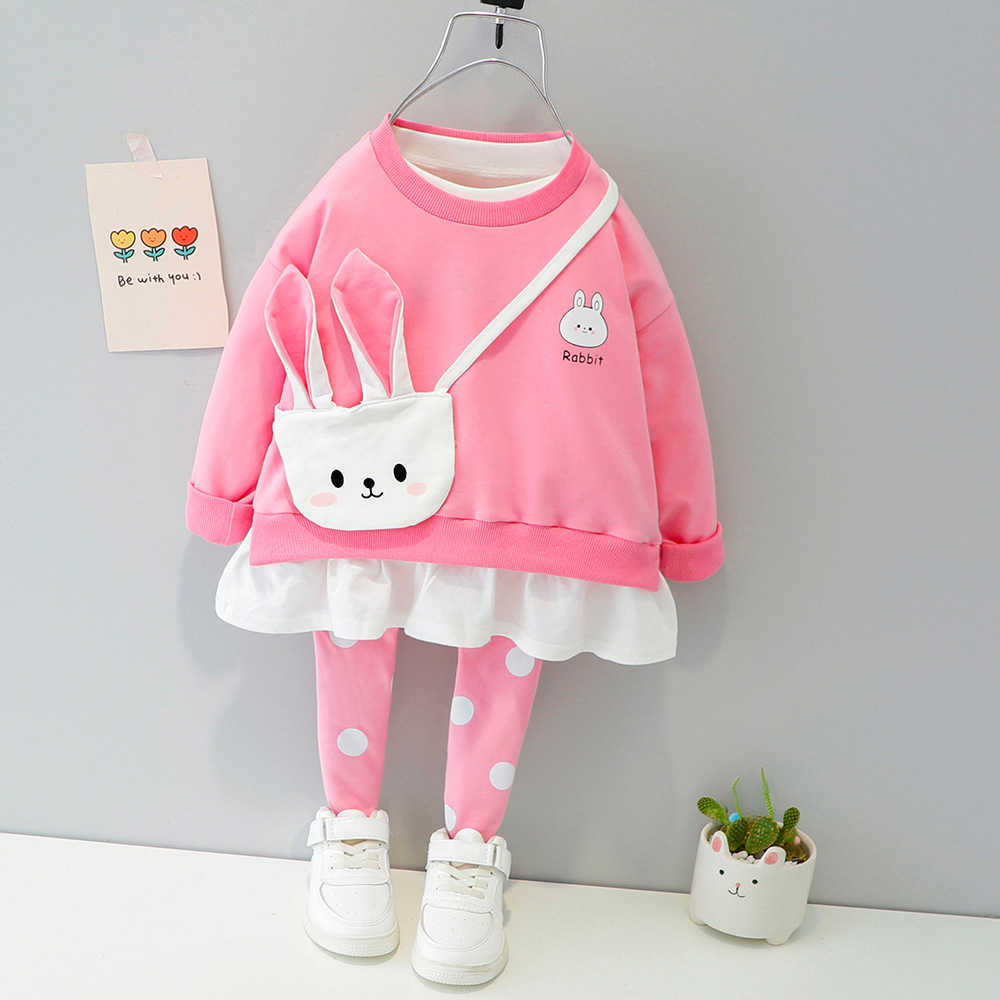 

New Cute Baby Girl Spring Clothing Set Cotton O-neck Long Sleeve Toddler Kid Shirt + Dot Pants 1 2 3 4 Years P0831, Yellow no shoes