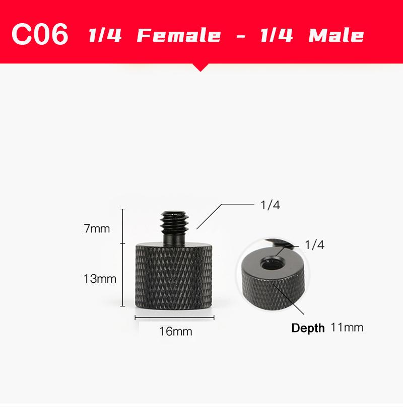 

1/4" Female To 1/4,3/8",M5,M6,M8,M10,M12 Male Metal Adapter Screws For Tripod Magic Arm Camera DSLR Pography Studio Accessory Lighting & Acc