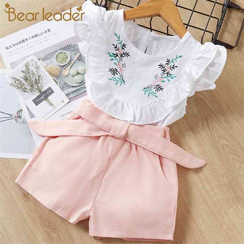 

Kids Girls Clothing Sets Summer Baby Clothes short Sleeve T-Shirt+Pant Dress 2Pcs Children Suits 210429, Pink -ax695
