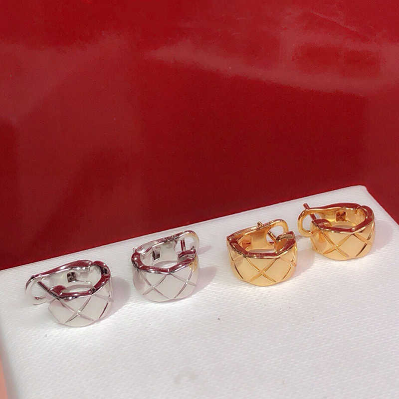 

Hot Brand New Pure 925 Sterling Silver Jewelry Gold Color Earrings Lozenge Design Wedding Party