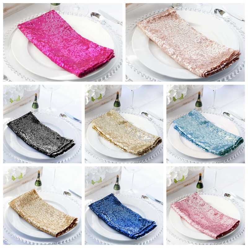 

Sequin Linen Napkin Wedding Table Cloth Napkins For Banquet Event Decoration