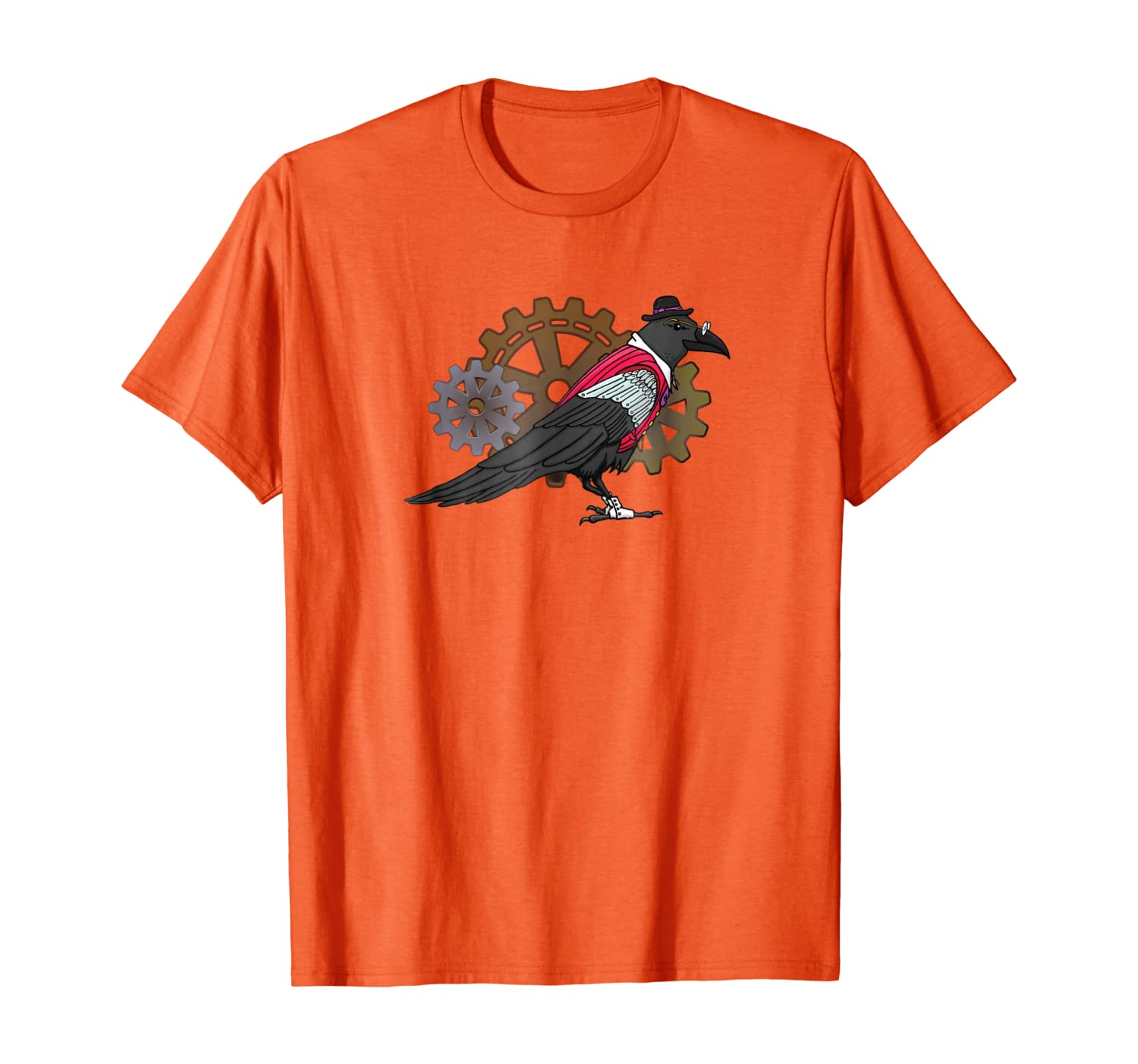 

Steampunk Raven And Cogs Artsy Victorian Fantasy T-Shirt, White;black