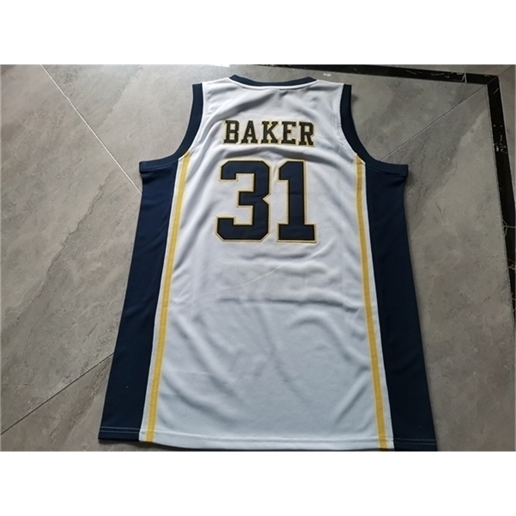 

3740rare Basketball Jersey Men Youth women Vintage #31 ron baker wichita state Size S-5XL custom any name or number, White men s-4xl