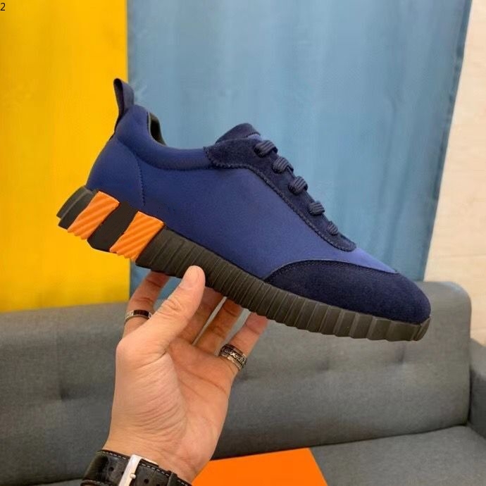 

Guangzhou Leather Men's Low-Top Young Blue Orange Outdoor Leisure Driving Color Block mhjf002
