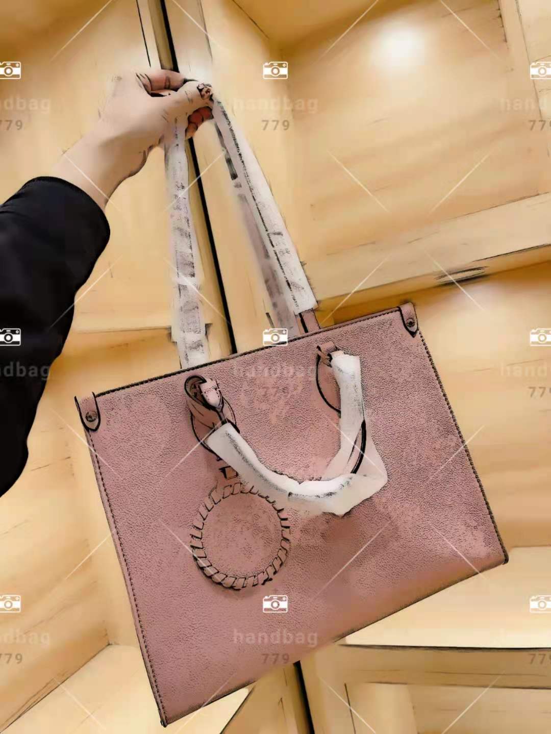 MS High quality 3D gradient beach bags color relief hand bill of lading shoulder designer women printed classic toth leather shopping bag handbag 35