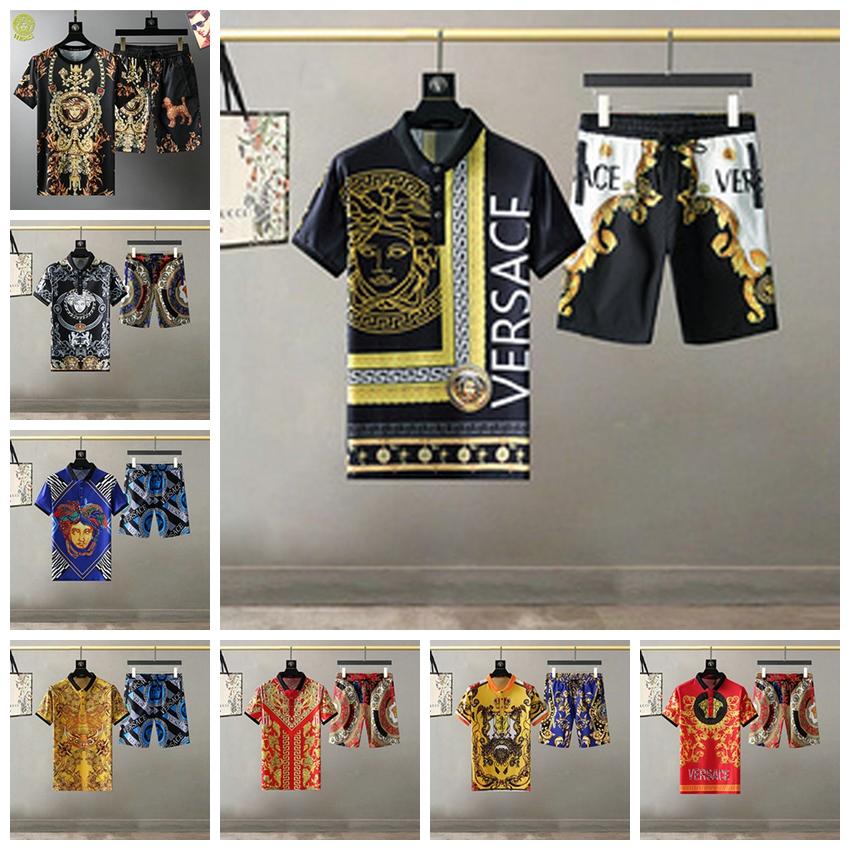 

2021 Fashion Mens Designer Tracksuits Sets Summer Running Suits T-Shirt Short Sleeve Sportswear Kits shirt -3XL 06, Gray