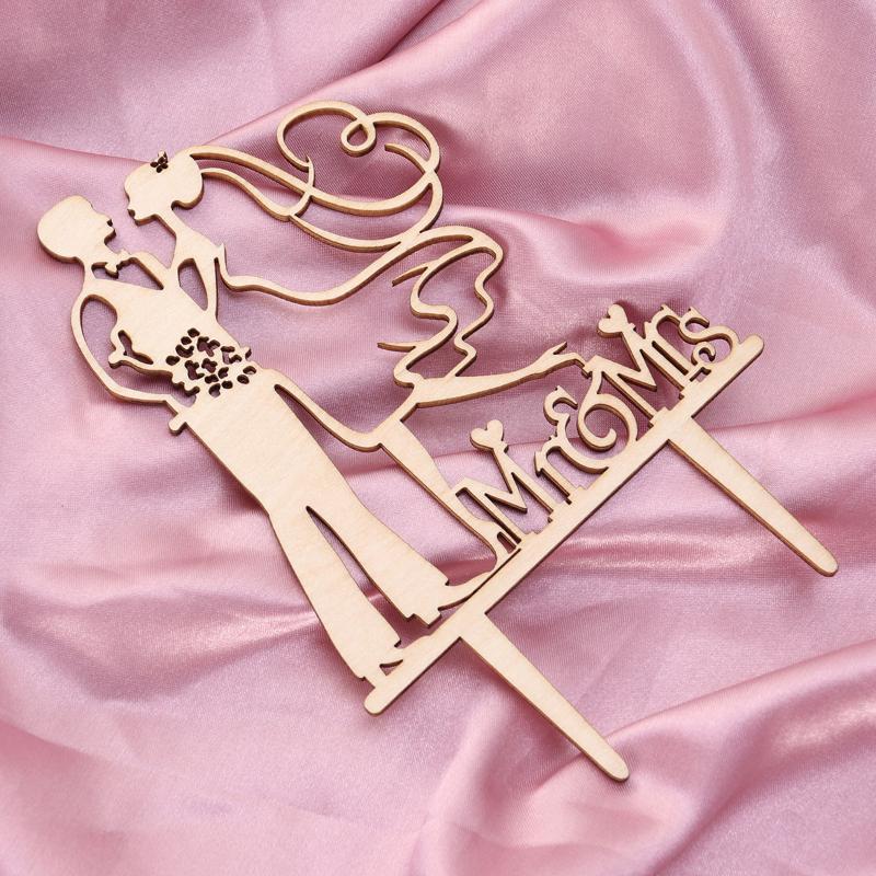 

Other Festive & Party Supplies Wooden Cupcake Toppers MR&MRS Bride Bridegroom Wedding Cake Picks DIY Color For