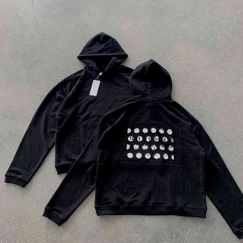 

2022ss tide brand large loose cotton digital black Hooded Sweater Top