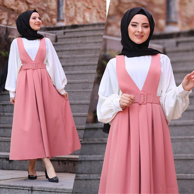

Kaftan Dubai Abaya Turkey Muslim Strap Dress Abayas For Women Caftan Marocain Qatar Oman Islam Clothing Robe Musulman De Mode