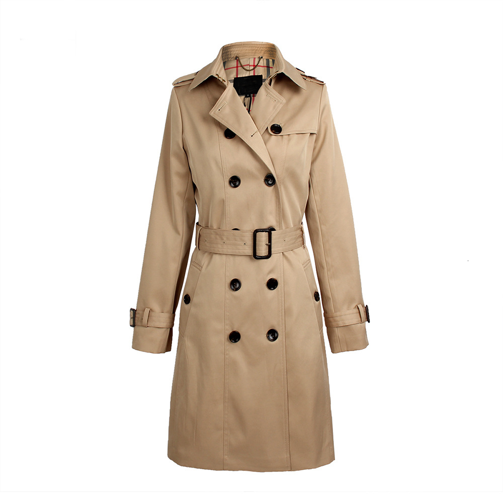 

Women's Trench Coats Harajuku Long Business Classic Double Breasted Casual Top Abrigo Mujer Streetwear UGPQ, Navy blue