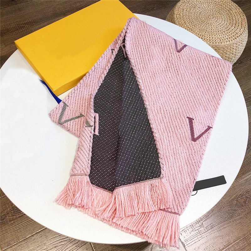 

Autumn Winter Cashmere Scarf Men Women Double Side Scarves With Tags Letter Sunflower Jacquard Wraps Soft Touch Wool Neckerchief