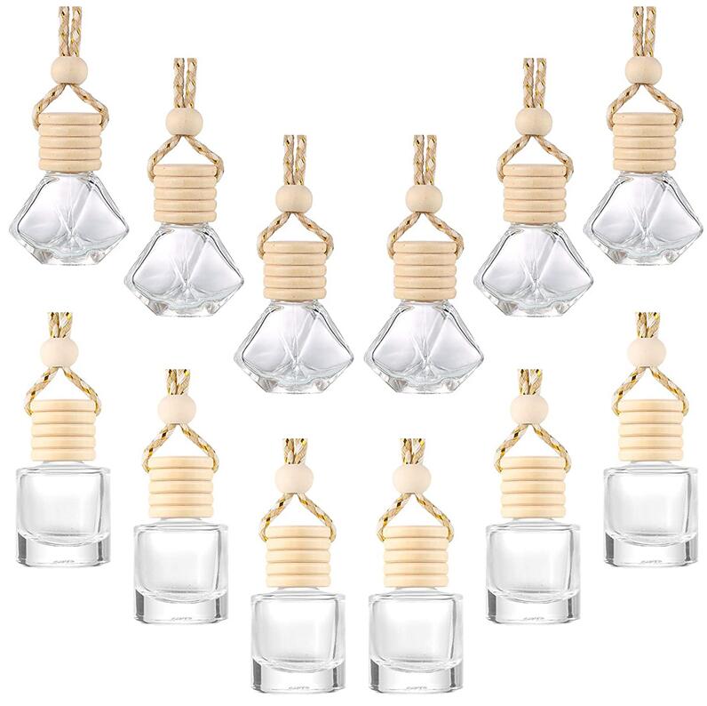 

Car Perfume Bottle Air Freshener Diffuser Hanging Pendant Essential Oil Fragrance Empty Glass Bottles Packing