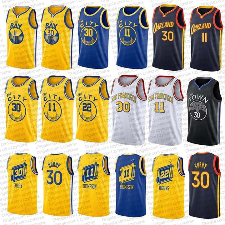 

Stitched Men's Stephen 30 Curry Basketball Jerseys Klay 11 Thompson James 33 Wiseman Golden State Warriors nba Draymond 23, Black;red