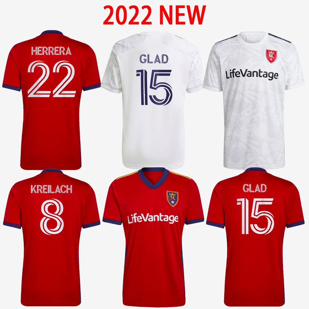 

2022 2023 REAL SALT LAKE soccer jerseys home away white red #15 GLAD #22 HERRERA #8 KREILACH 22 23 football shirts short sleeve kit -2XL, 2022 new