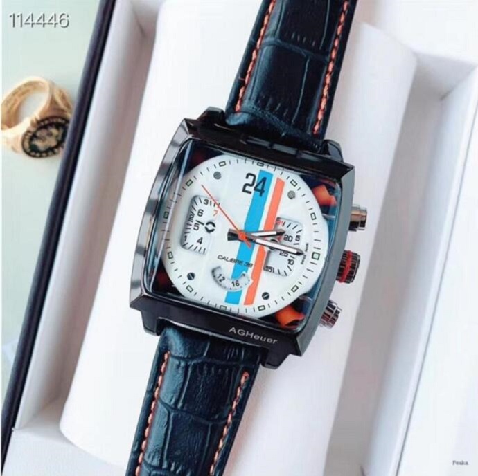 

mens watches Top Brand Luxury Watch Men tonneau Automatic Tourbillon Business Heuer Mechanical Wristwatch for man, Slivery;brown