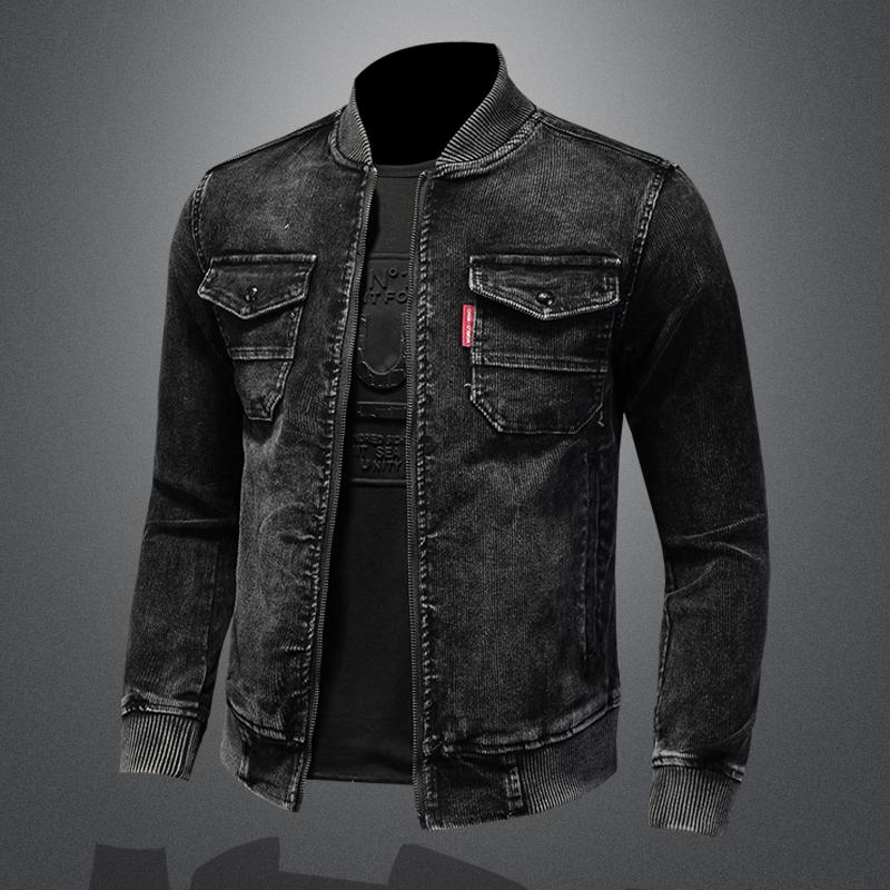 

Men's Jackets 2022 High-End Casual Denim Top Jacket Men Spring Autumn Style Personality Jean Man Lapel Zipper Coat, Black;brown