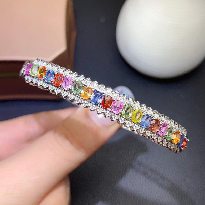 

Bangle Unique Design Gear Bracelet Inlay Dazzling Colorful Cubic Zirconia Exquisite Women Wedding Engagement Banquet Party Jewelry