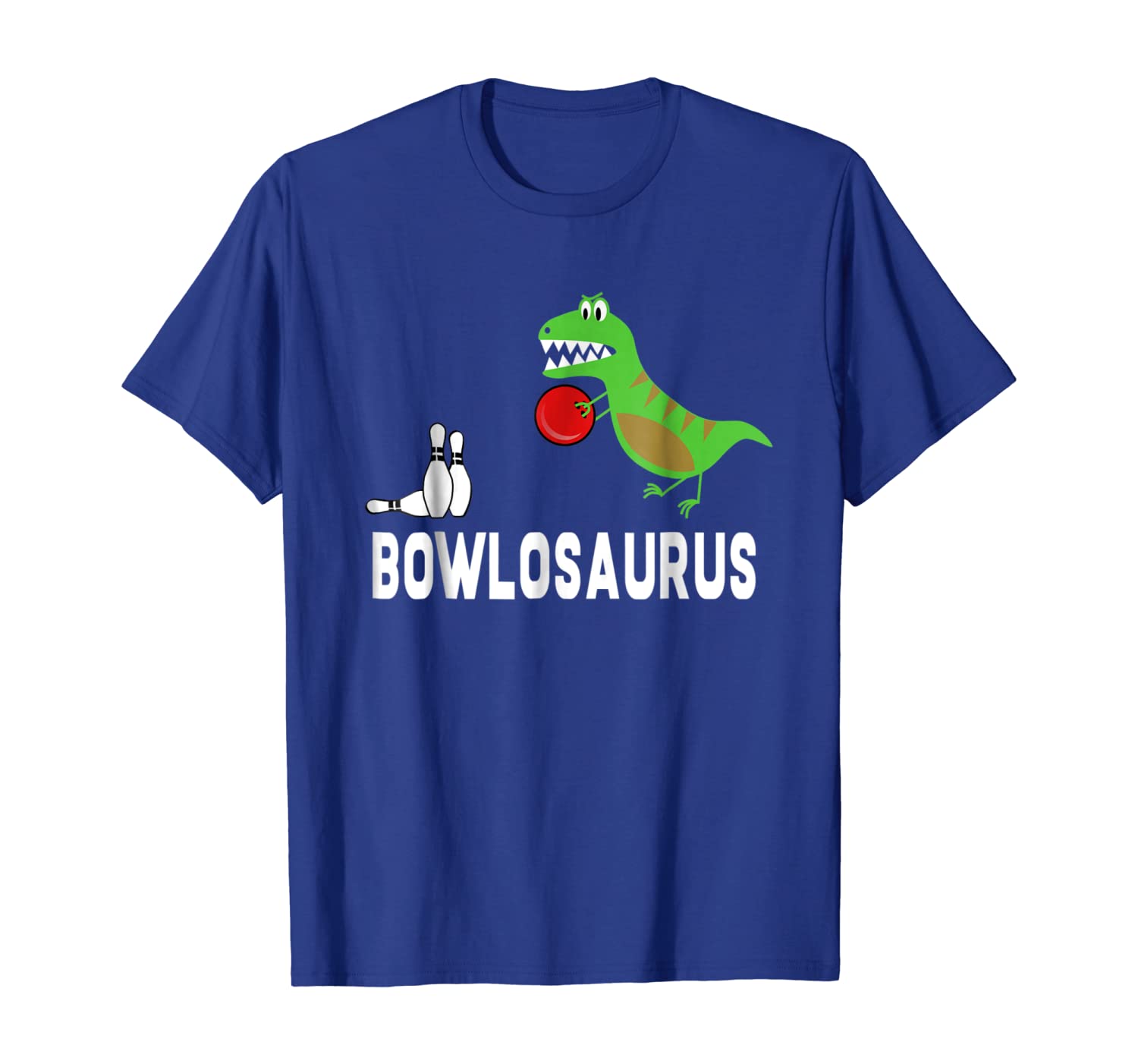 

Funny Bowling Shirts Dinosaur Bowler T-Shirt Dino Gift Idea, White;black