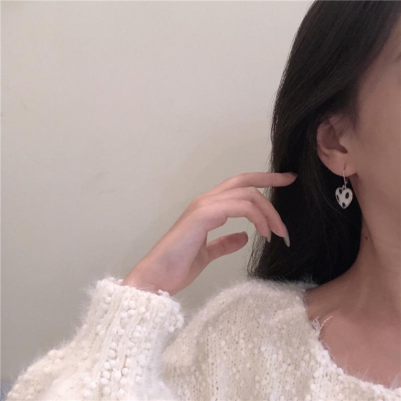 

Hoop & Huggie Fashion Geometric Heart Zebra Pattern Drop Earrings For Women Crystal Cute Romantic Lady Elegant Earring Jewelry Gifts