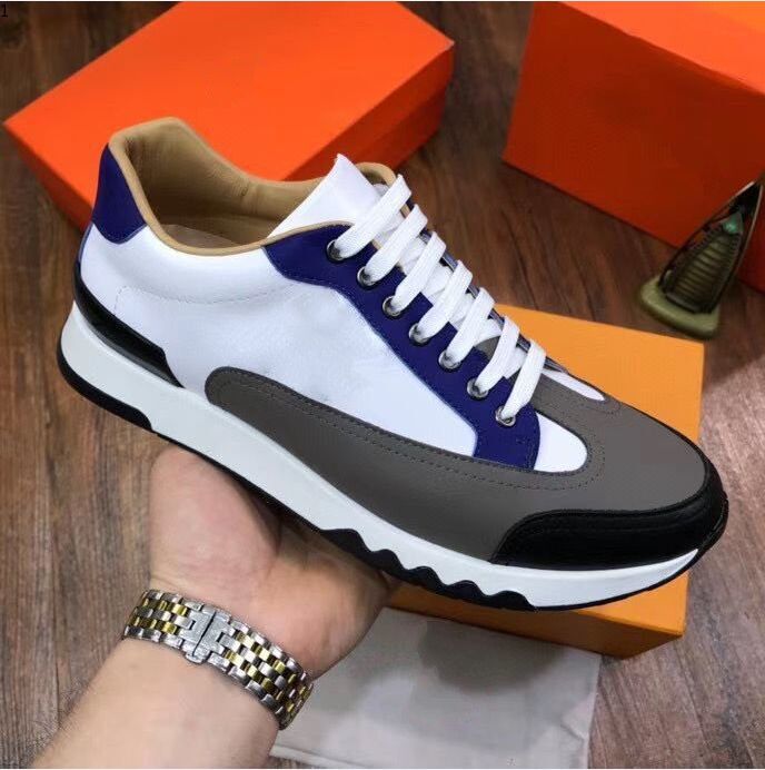 

2021 Sneakers Top fashion men's cowhide comfortable casual flat high RD mk002
