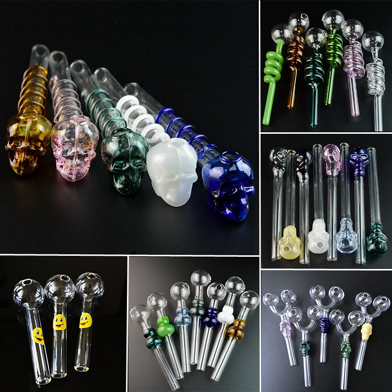 

Colorful Smoking Pipes Pyrex Glass Oil Burner Pipe Mini Small Handpipe Oil Nail Smok Accessories Water Hand Burning For Dab Rigs Tube Tobacco Dry Herb Tool