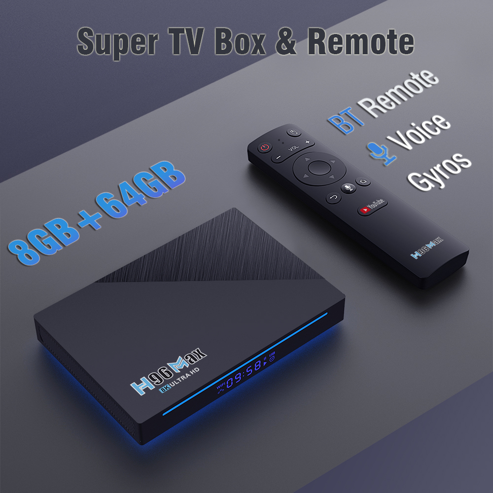 

RK3566 Smart TV Box Android 11.0 H96 MAX 3566 11 8K Media Player H96Max 8GB RAM 64GB ROM Dual WiFi 1000m