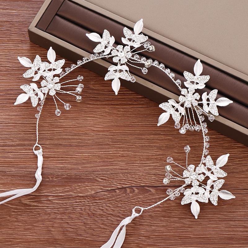 

Hair Clips & Barrettes Rhinestone Leaf Headband Bride Tiara Wedding Accessories Alloy Bridal Jewelry Headpiece, Golden;silver
