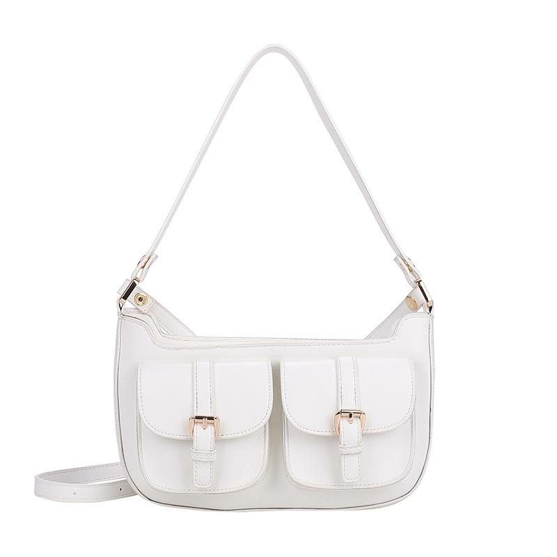 

Evening Bags 2021 Arrivals Women's PU Leather Shoulder Multi Pocket Yellow Solid Color Sewing Design High Quality Trendy Postman Bag