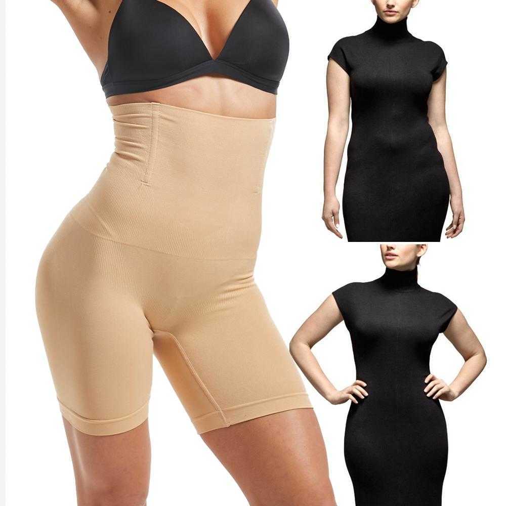 

Drop waist trainer women plus size shapewear tummy slimming underwear shaperbutt lifter high waist control panties 210708, Breasted beige
