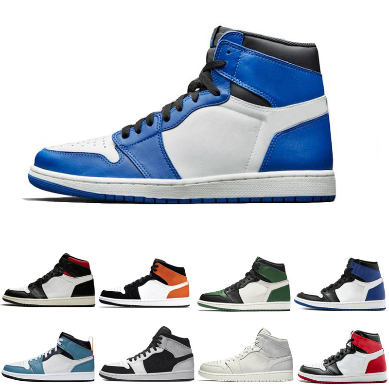 

Mens 1 High OG Basketball Shoes 1s University Blue Silver Royal Toe Black Metallic Gold Mid Smoke Grey UNC Patent Men Women Sneakers Trainers, 06