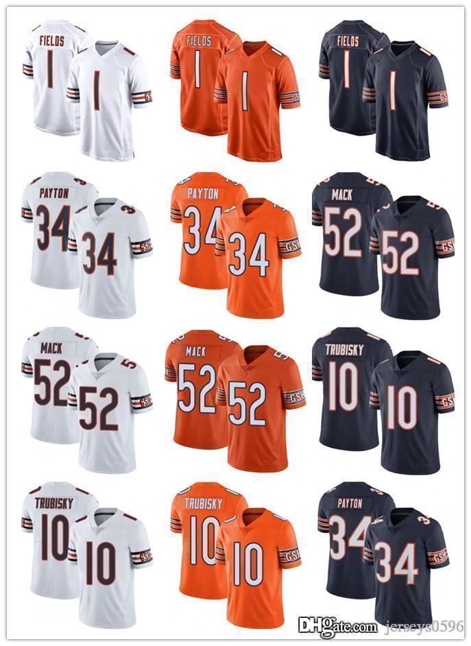 

Men Women Youth chicagoBears52 Khalil Mack 1 Justin Fields 34 Walter Payton 10 Mitchell Trubisky Football Jerseys Navy white, Color