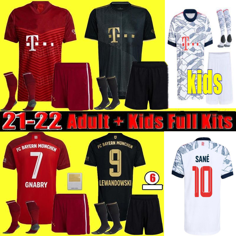 

Men + kids kit 21-22 BaYern Soccer jersey 2122 LEWANDOWSKI SANE GORETZKA muNIch COMAN MULLER DAVIES Football shirt FANS & player -4XL